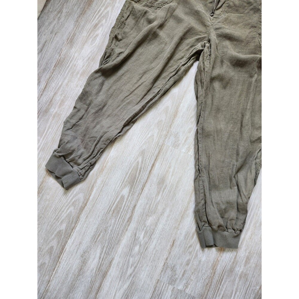CASLON Linen Jogger Pants Green Drawstring Elastic Waist Relaxed Fit 20W GUC - Picture 3 of 10